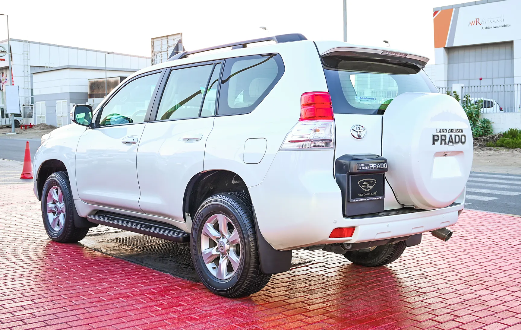 Used 2013 Toyota Prado Txl White – Left Back Diagonal (45°) View at First Choice Cars Sharjah