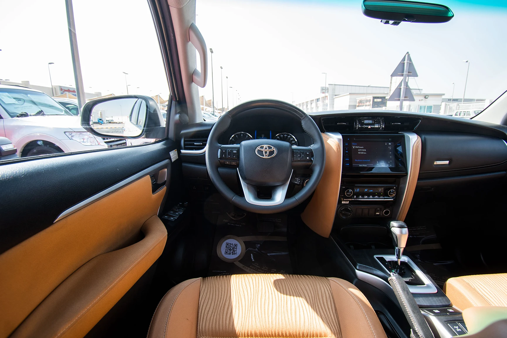 Used 2019 Toyota Fortuner 4.0L Gxr White – Steering Wheel & Instrument Cluster at First Choice Cars Sharjah