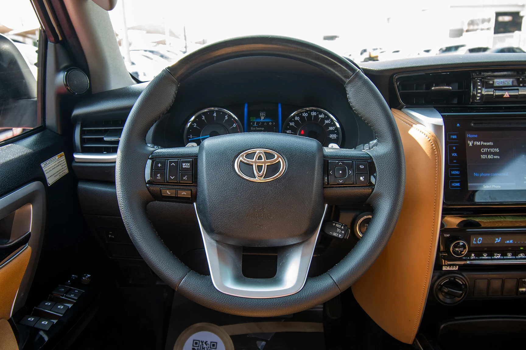 Used 2019 Toyota Fortuner 4.0L Gxr White – Steering Wheel & Instrument Cluster at First Choice Cars Sharjah