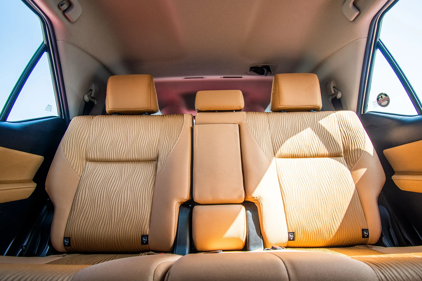Used 2019 Toyota Fortuner GXR in White – Rear Seat View for Sale at First Choice Cars Dubai Sharjah