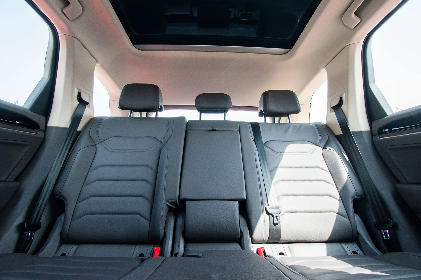 Used 2020 Volkswagen Touareg Atmosphere Comfortline Silver – Rear Seat View at First Choice Cars Sharjah