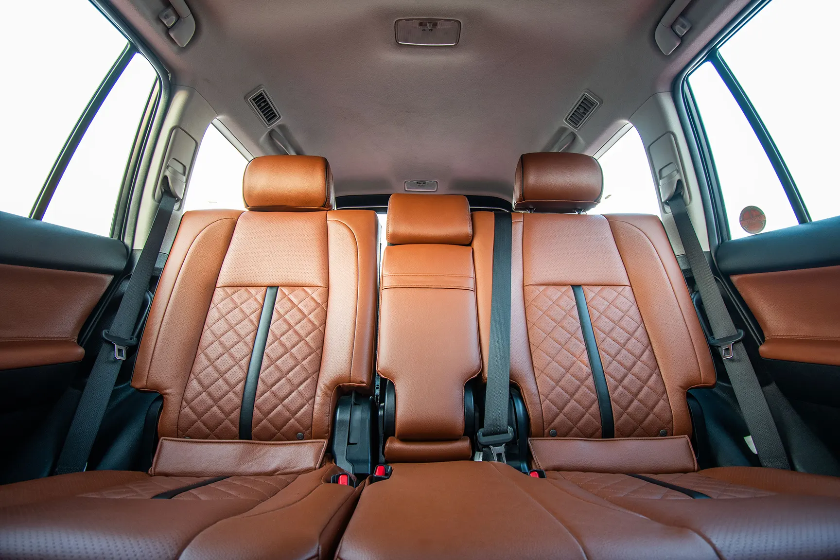 Used 2018 Toyota Prado VXR White – Rear Seat View at First Choice Cars Sharjah