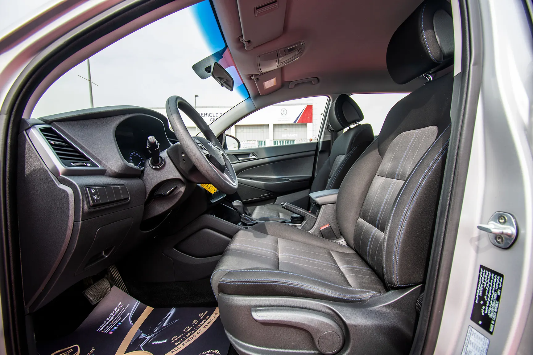 Used 2016 Hyundai Tucson GL White – Front Driver Side Cabin View at First Choice Cars Sharjah