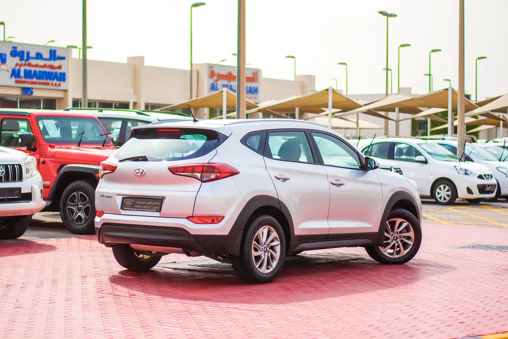 Used 2016 Hyundai Tucson GL White – Right Back Diagonal (45°) View at First Choice Cars Sharjah