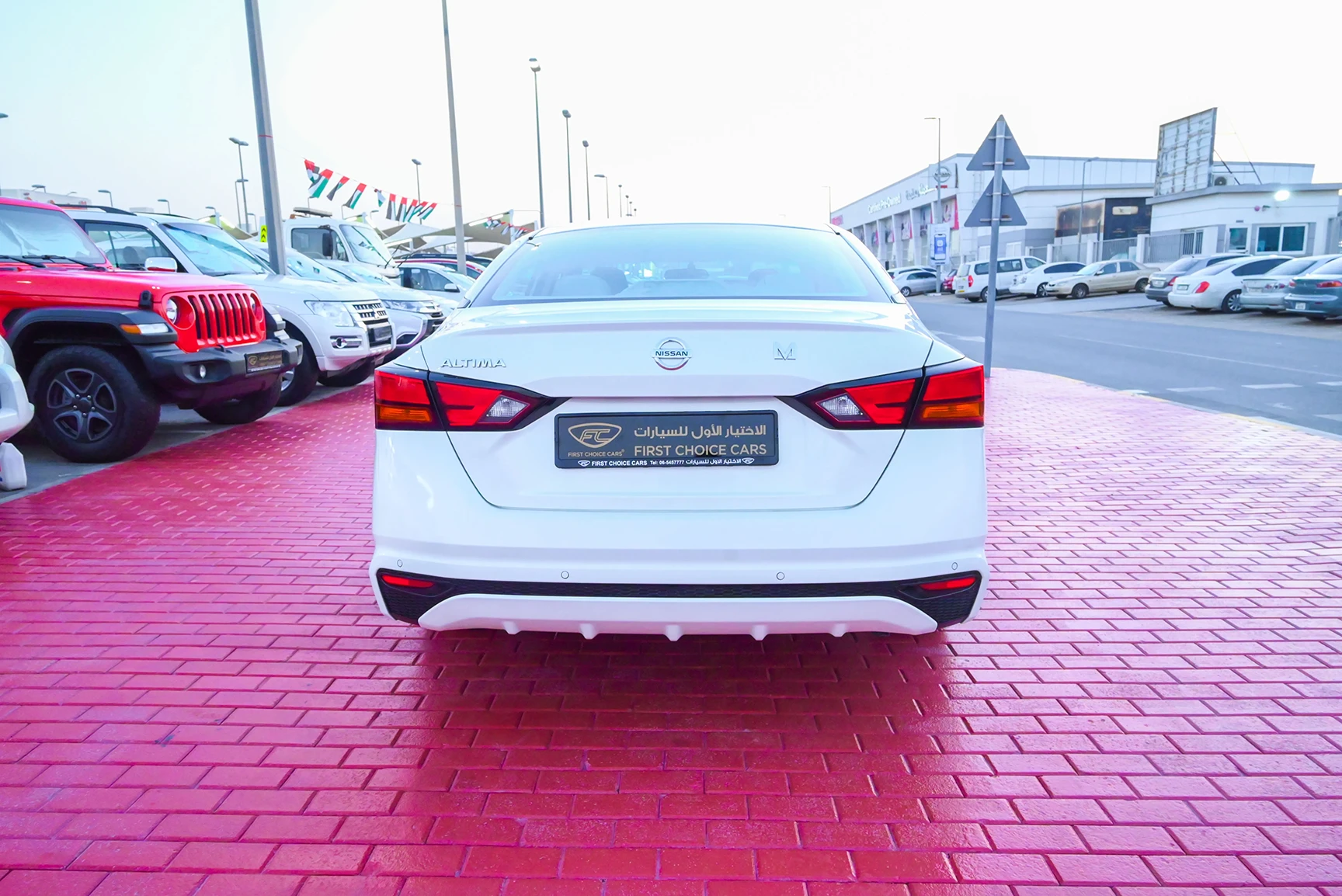 Used 2019 Nissan Altima S White – Back/Rear View at First Choice Cars Sharjah
