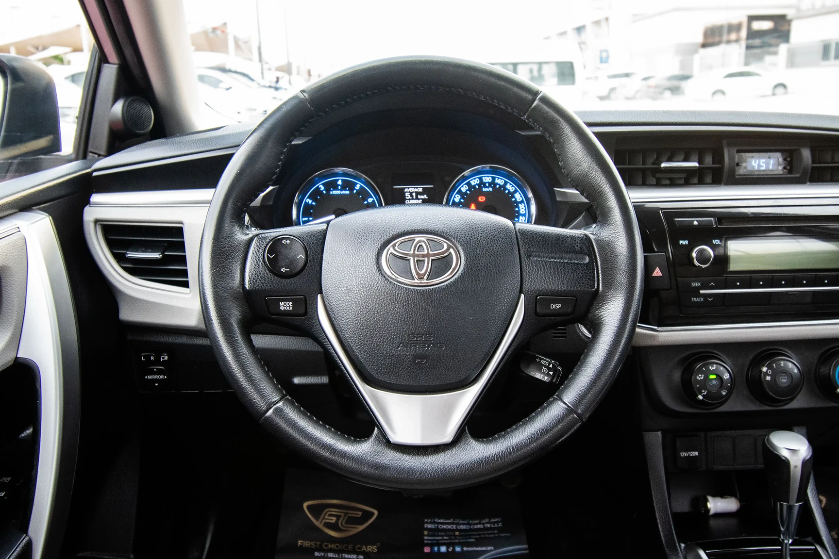 Used 2015 Toyota Corolla Se Silver – Driver Side Dashboard & Steering View at First Choice Cars Sharjah