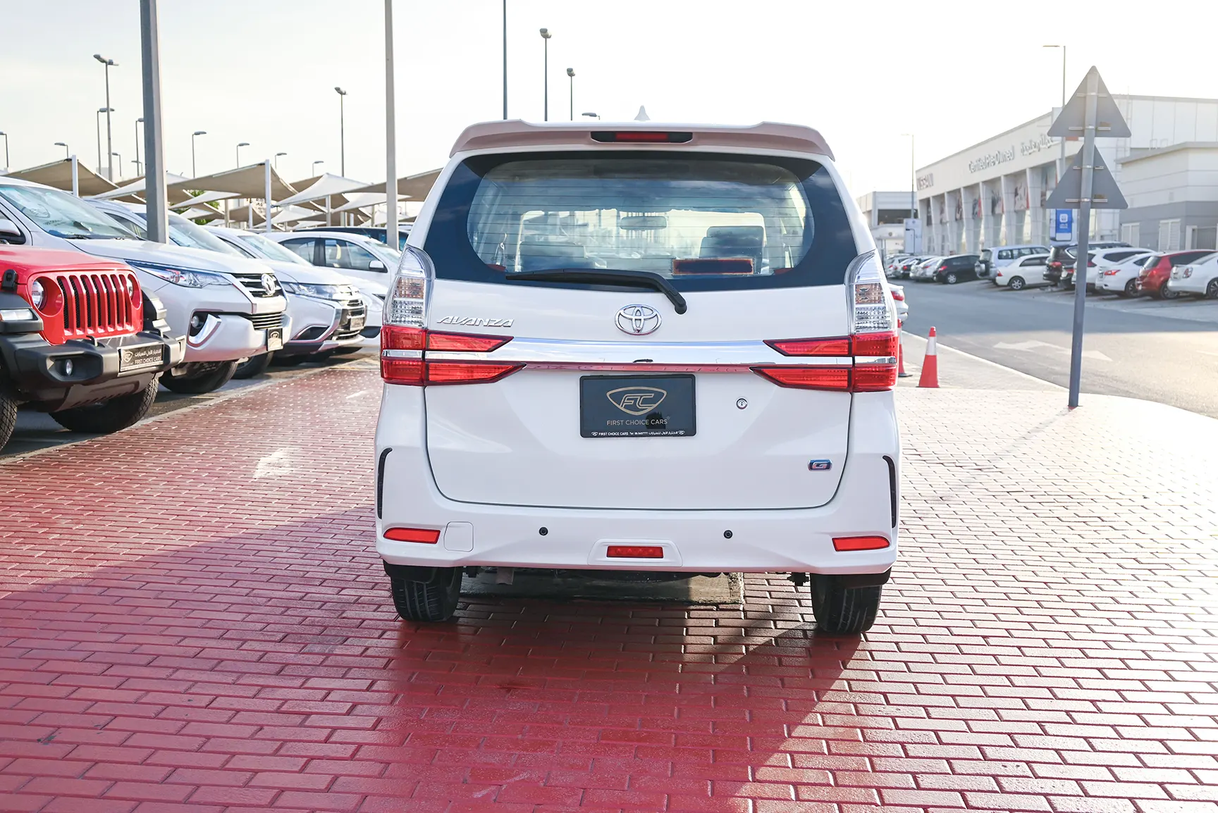 Used 2020 Toyota Avanza SE White – Back/Rear View at First Choice Cars Sharjah