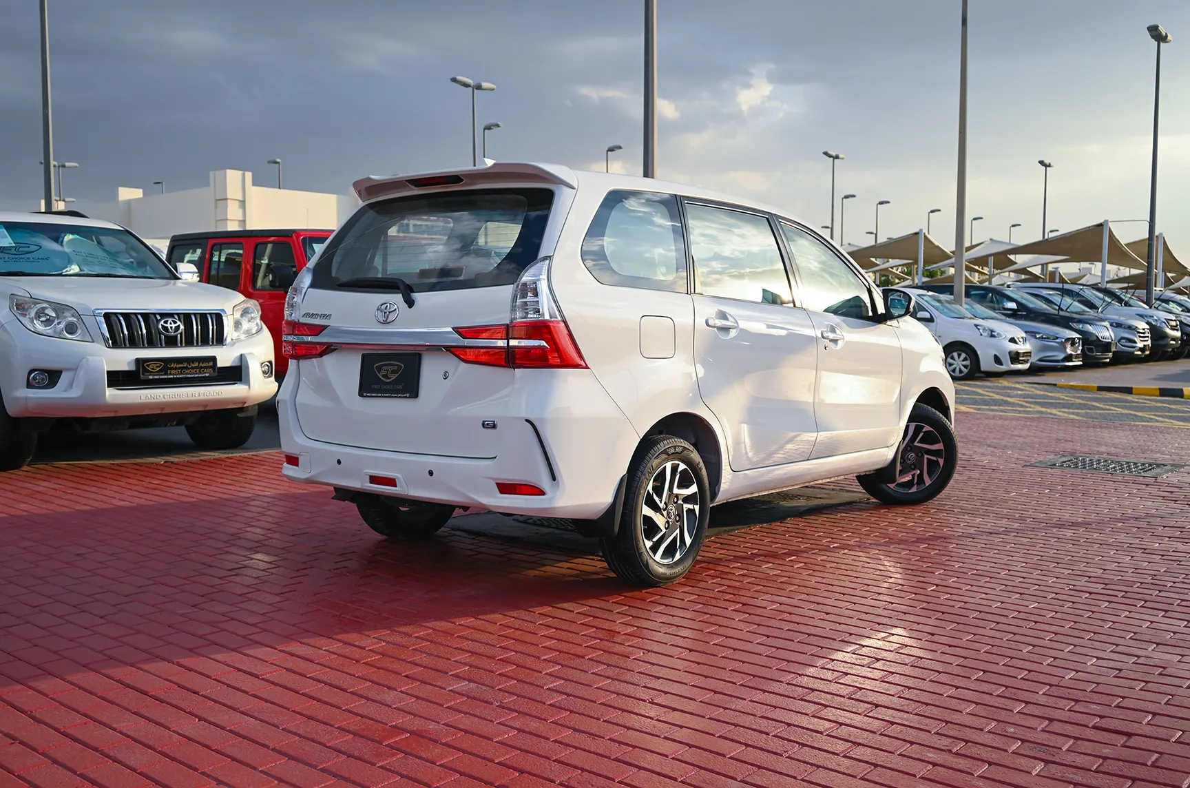 Used 2020 Toyota Avanza SE White – Right Back Diagonal (45°) View at First Choice Cars Sharjah