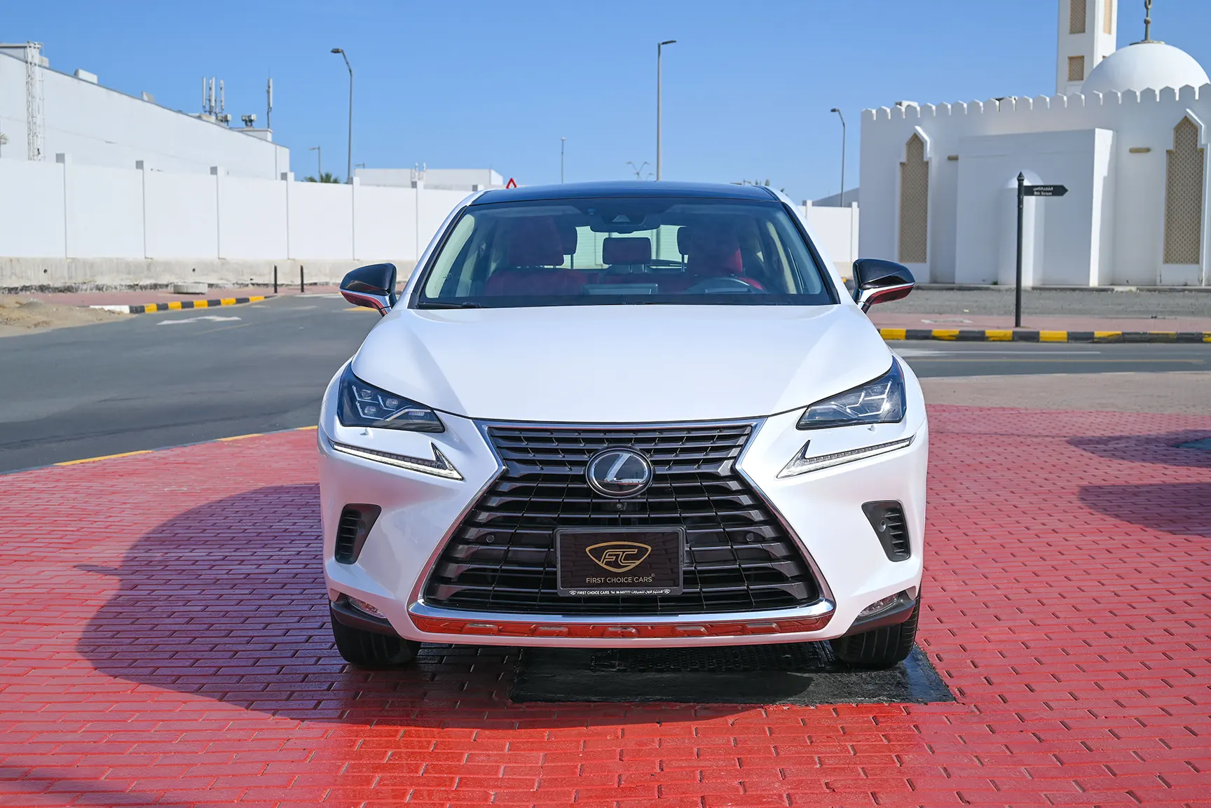Used 2020 Lexus NX-SERIES NX 300 Platinum White – Front View at First Choice Cars Sharjah