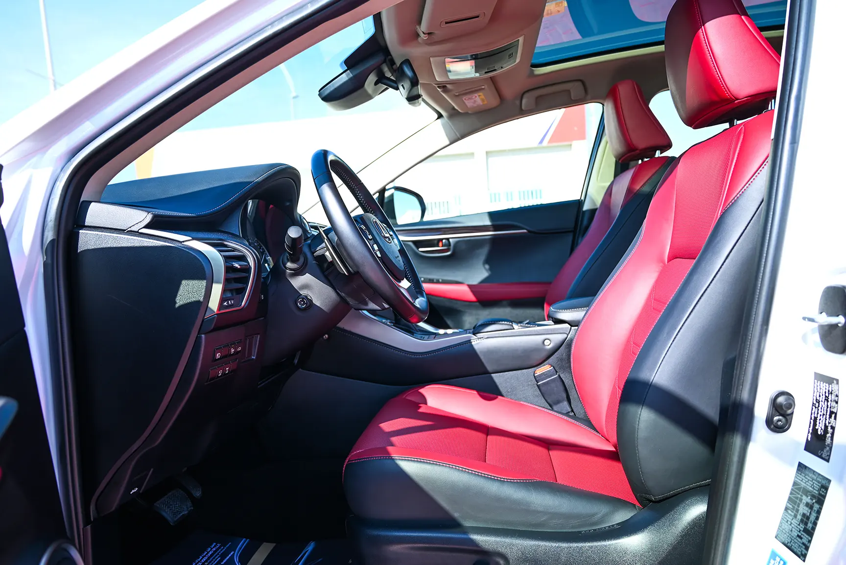 Used 2020 Lexus NX Series NX 300 Platinum in White – Front Driver Side Cabin View for Sale at First Choice Cars Dubai Sharjah