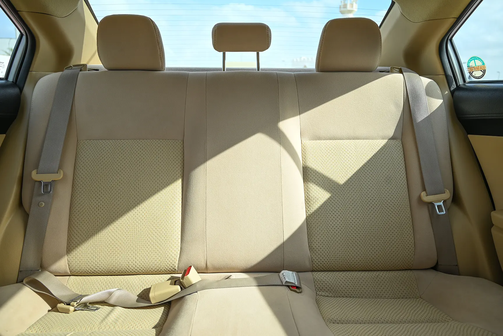 Used 2017 Toyota Yaris Se White – Rear Seat View at First Choice Cars Sharjah