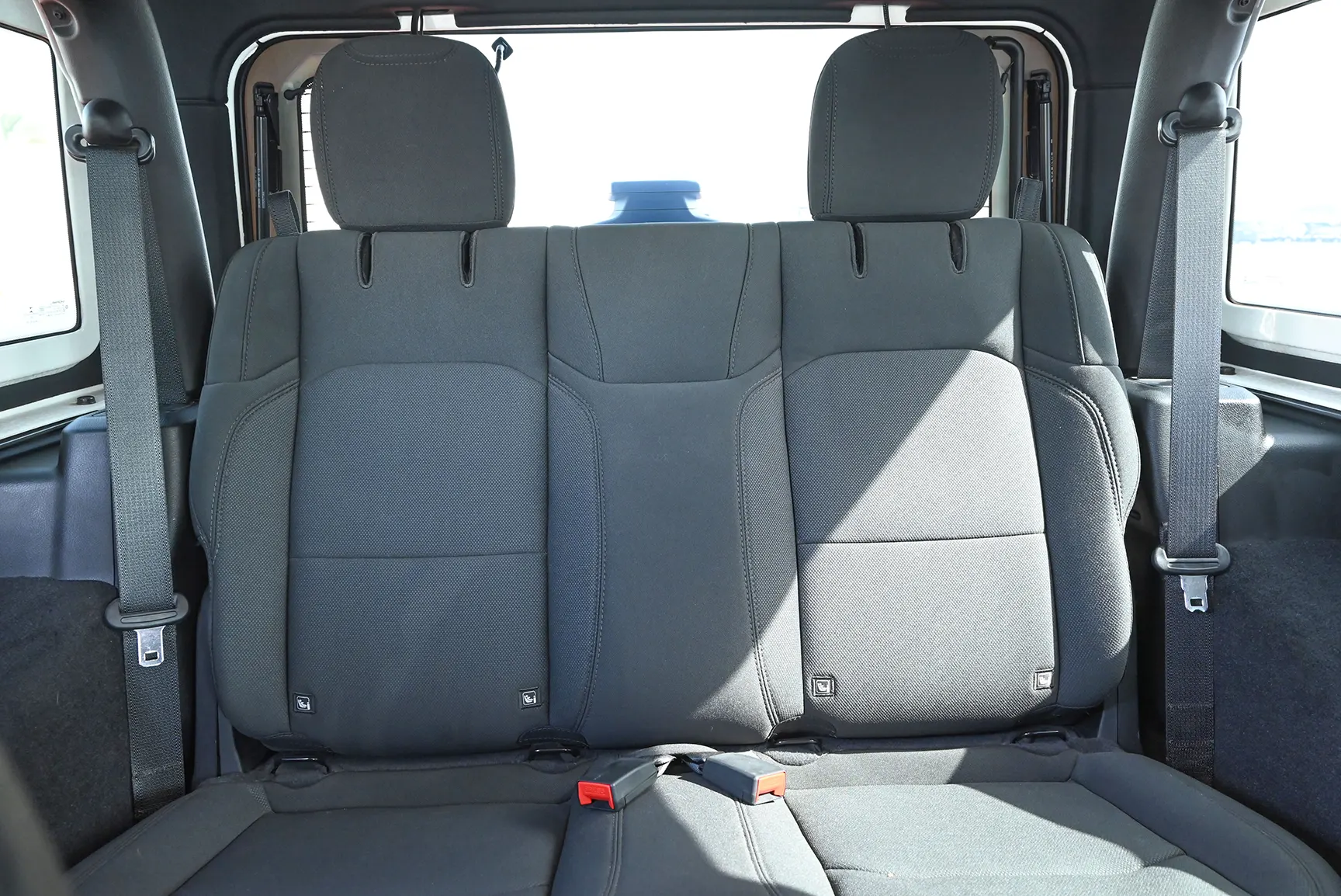 Used 2021 Jeep Wrangler Sport Grey – Rear Seat View at First Choice Cars Sharjah