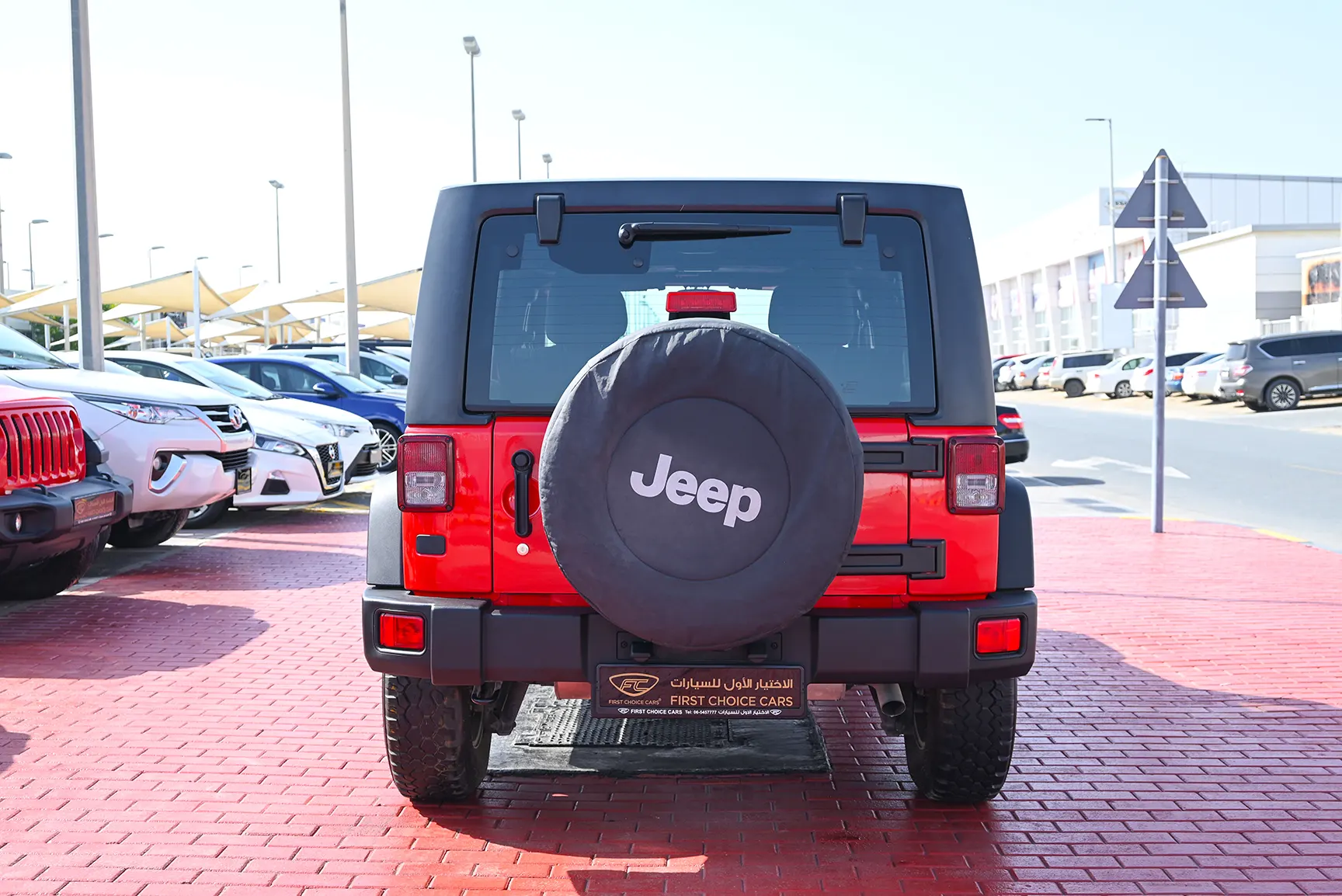 Used 2016 Jeep Wrangler Unlimited Sport Red – Back/Rear View at First Choice Cars Sharjah