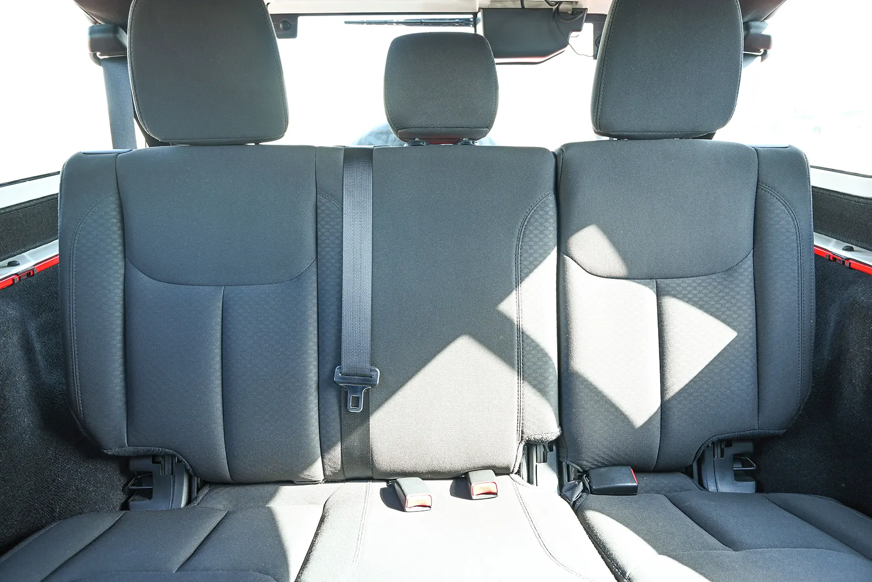 Used 2016 Jeep Wrangler Unlimited Sport Red – Rear Seat View at First Choice Cars Sharjah
