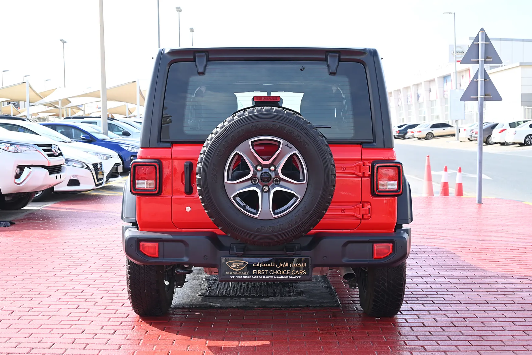 Used 2019 Jeep Wrangler Unlimited Sport Red – Back/Rear View at First Choice Cars Sharjah
