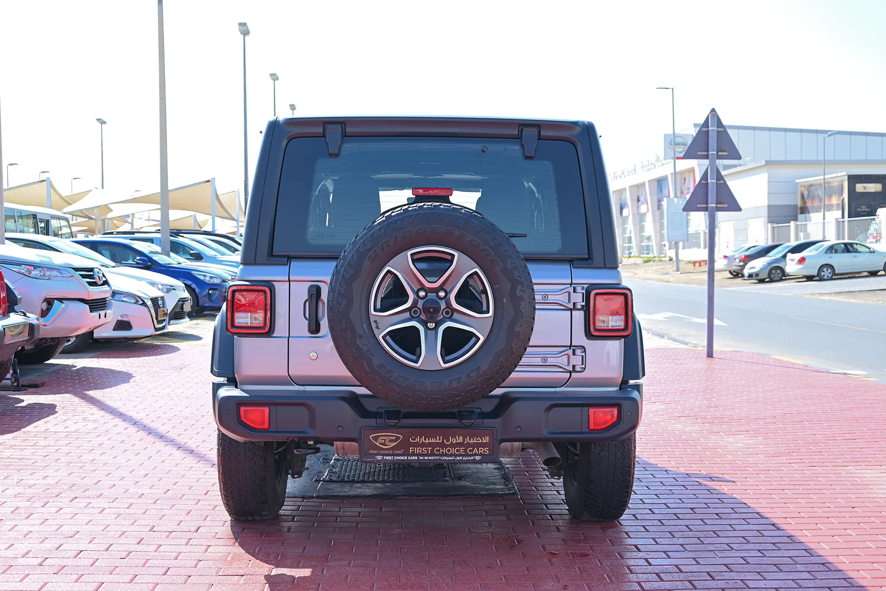 Used 2019 Jeep Wrangler Unlimited Sport Silver – Back/Rear View at First Choice Cars Sharjah
