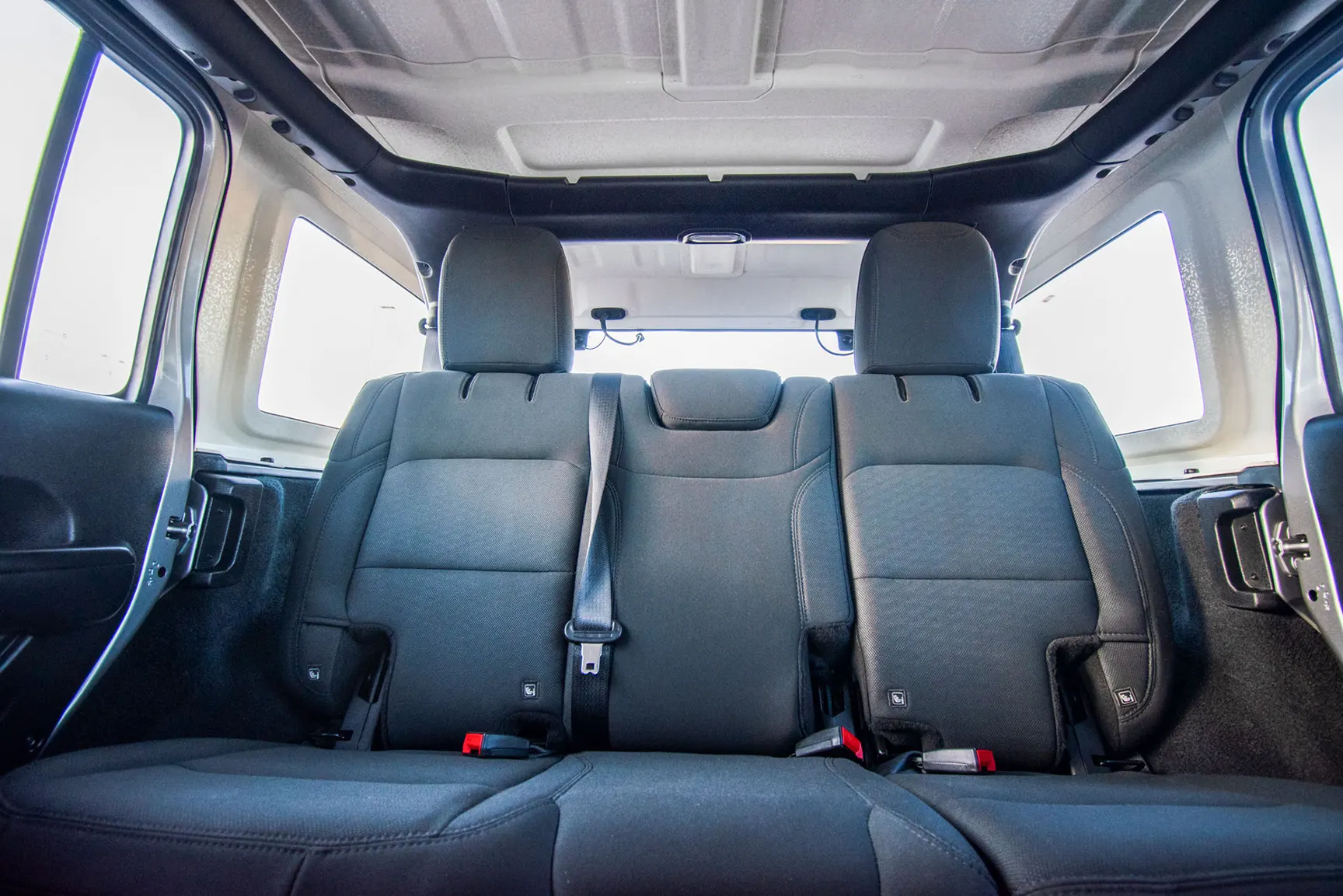 Used 2019 Jeep Wrangler Unlimited Sport Silver – Rear Seat View at First Choice Cars Sharjah