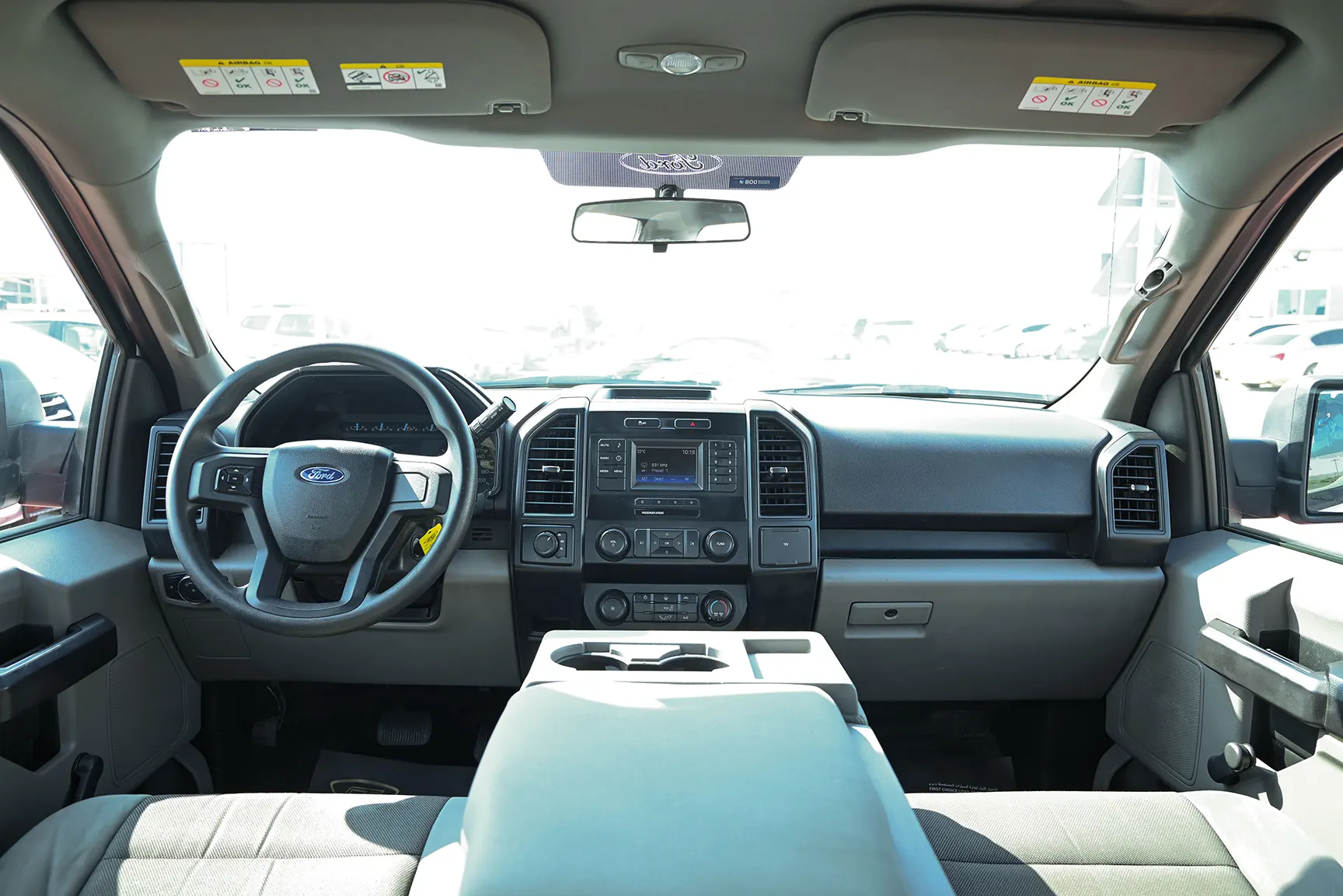 Used 2015 Ford F-150 XL in White – Front Cabin / Dashboard Full View