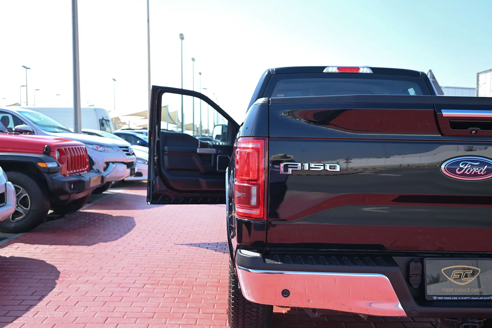 Used 2017 Ford F-Series Pickup F-150 Lariat Sport Edition in Black – Taillight Close-up for Sale at First Choice Cars Dubai Sharjah
