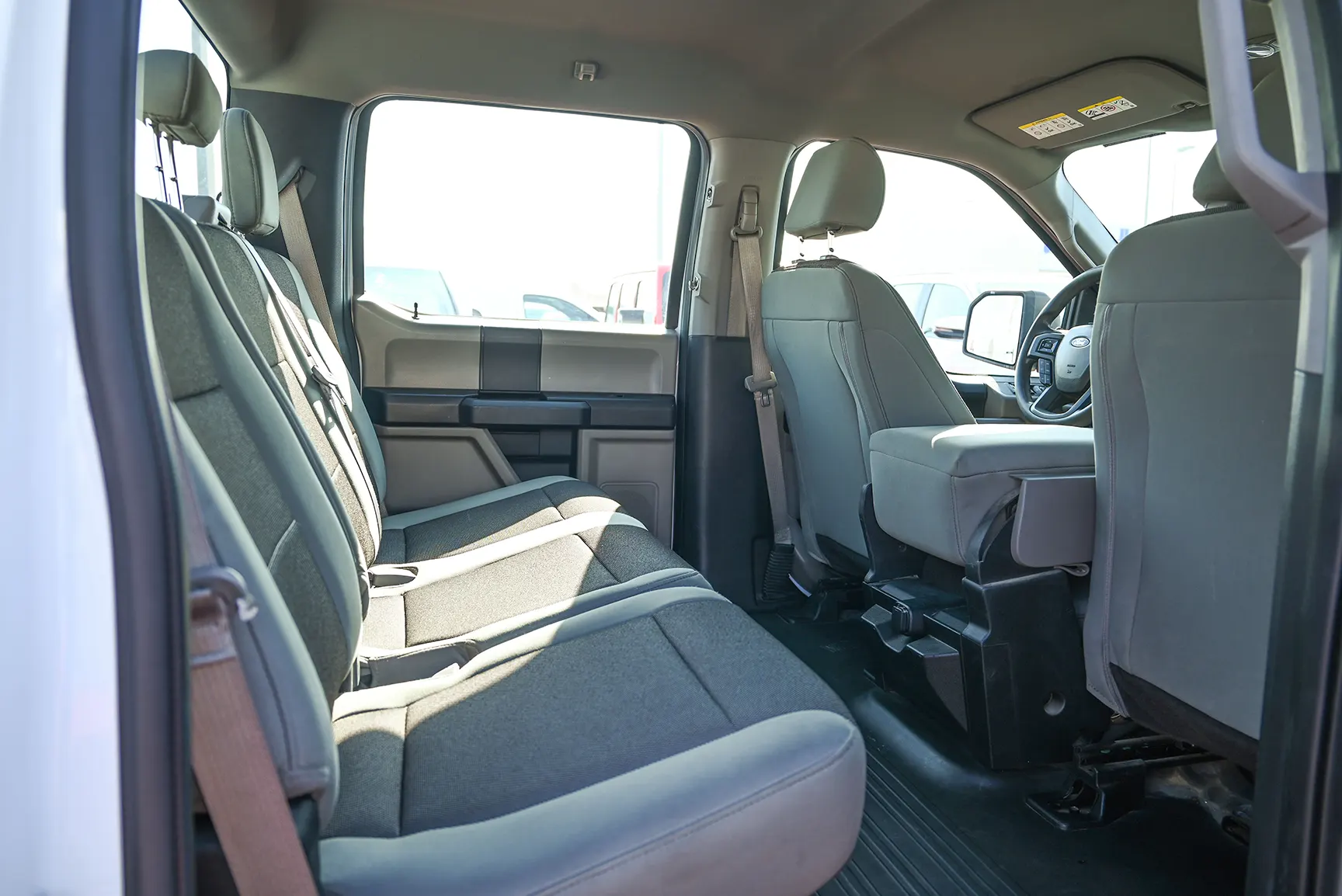 Used 2020 Ford F-Series Pickup F-150 XLT White – Rear Passenger Side Cabin View at First Choice Cars Sharjah