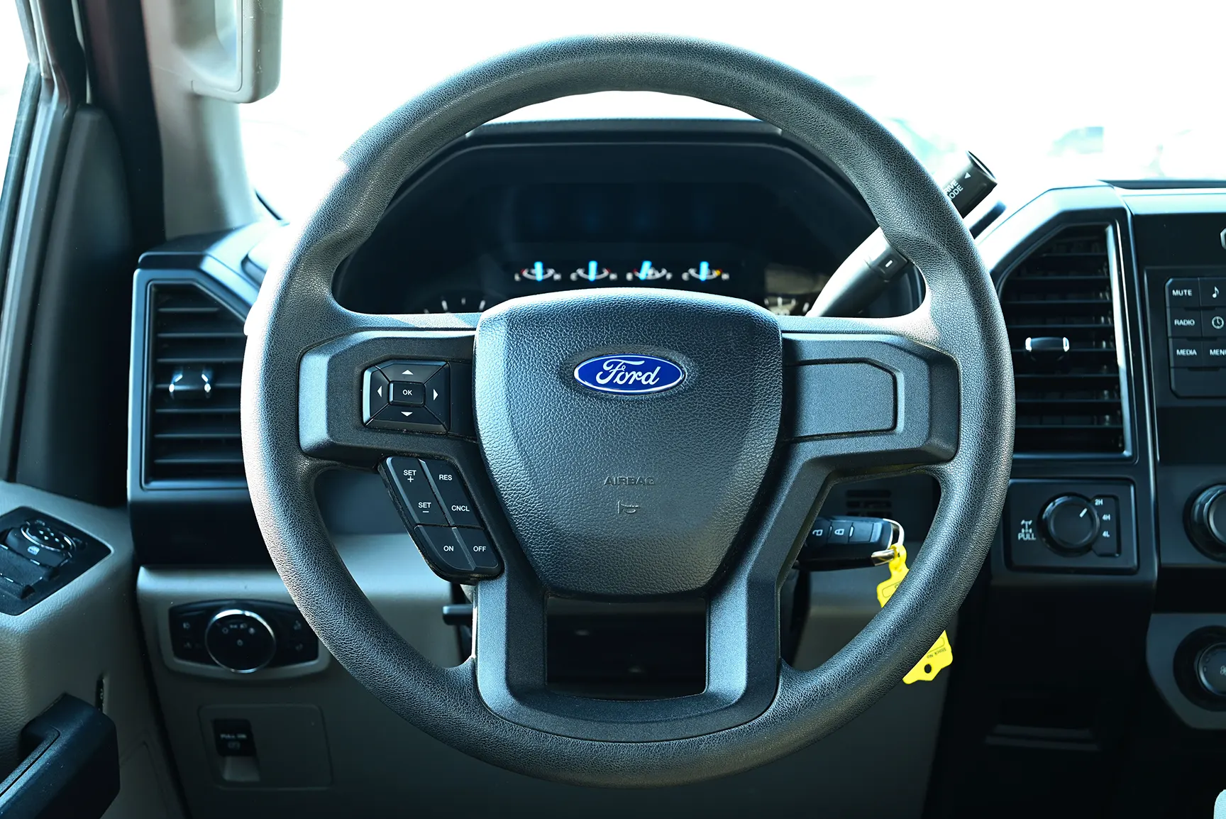 Used 2020 Ford F-Series Pickup F-150 XLT White – Driver Side Dashboard & Steering View at First Choice Cars Sharjah