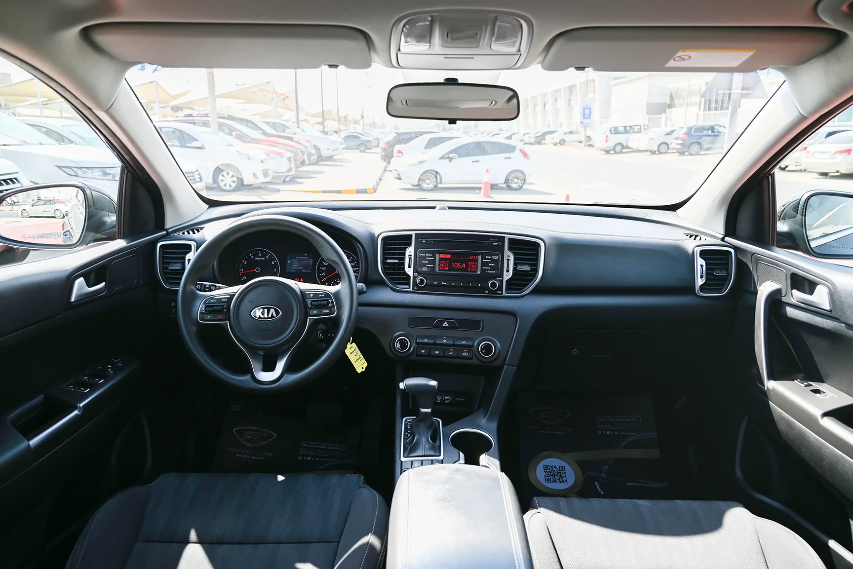 Used 2018 KIA Sportage LX Blue – Front Cabin / Dashboard Full View at First Choice Cars Sharjah