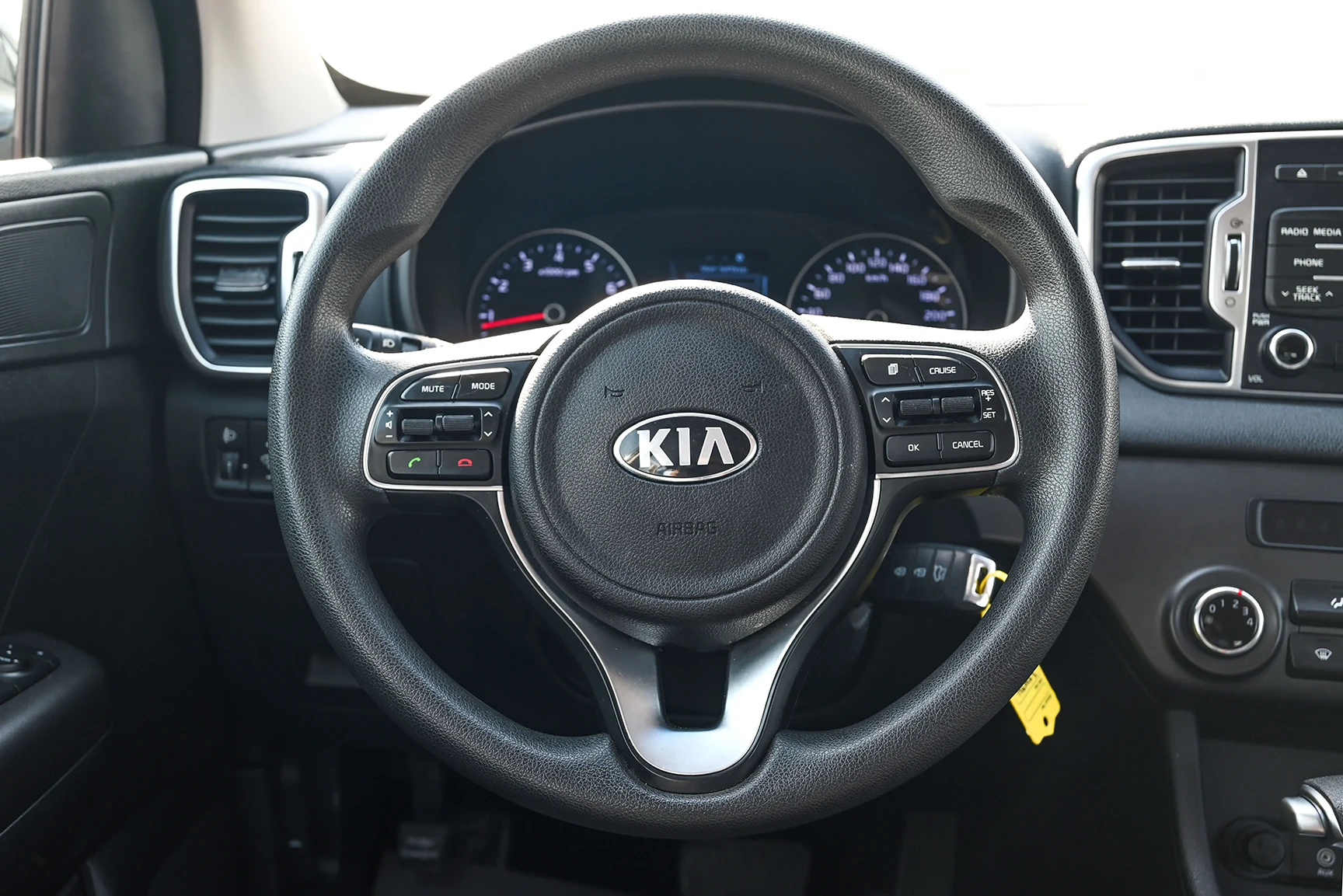 Used 2018 KIA Sportage LX Blue – Driver Side Dashboard & Steering View at First Choice Cars Sharjah