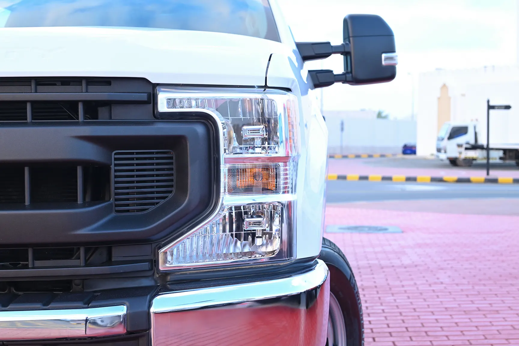 Used 2020 Ford F-Series Pickup F-250 - XL White – Headlight Close-up at First Choice Cars Sharjah