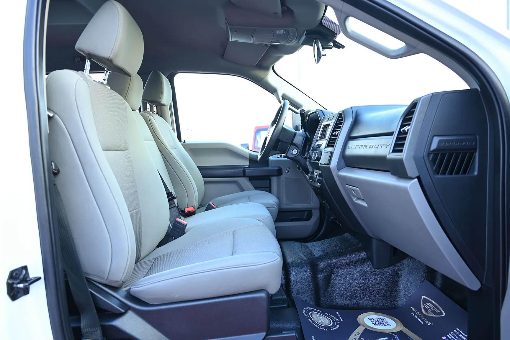 Used 2020 Ford F-Series Pickup F-250 - XL White – Front Passenger Side Cabin View at First Choice Cars Sharjah