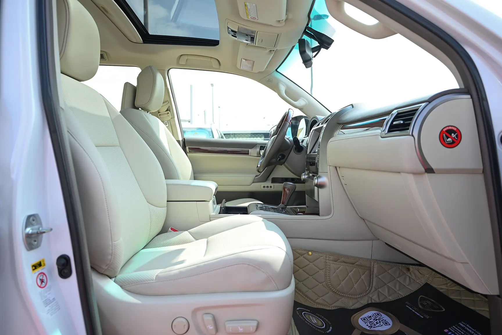 Used 2010 Lexus GX-Series GX 460 Platinum White – Front Passenger Side Cabin View at First Choice Cars Sharjah