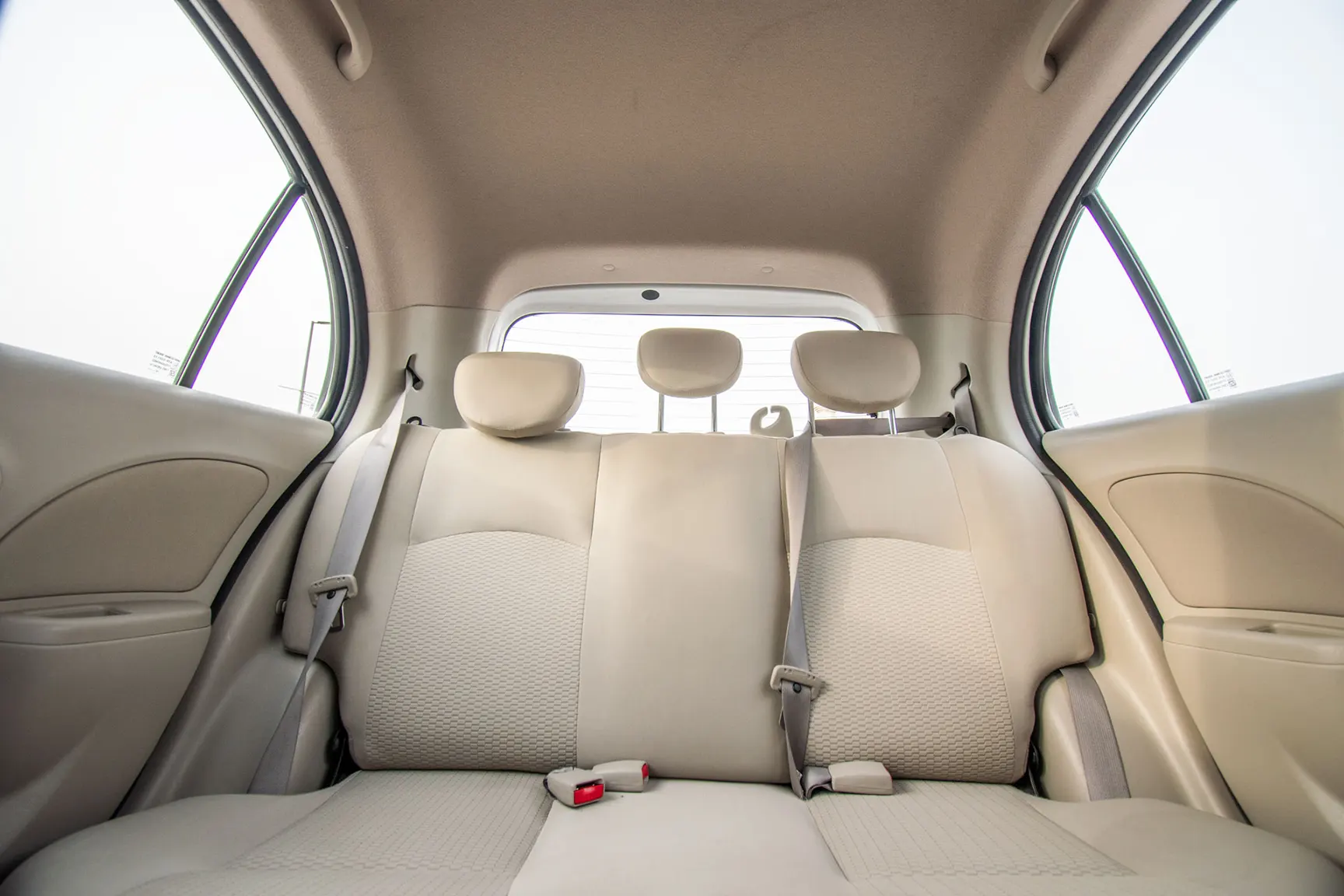 Used 2020 Nissan Micra S White – Rear Seat View at First Choice Cars Sharjah