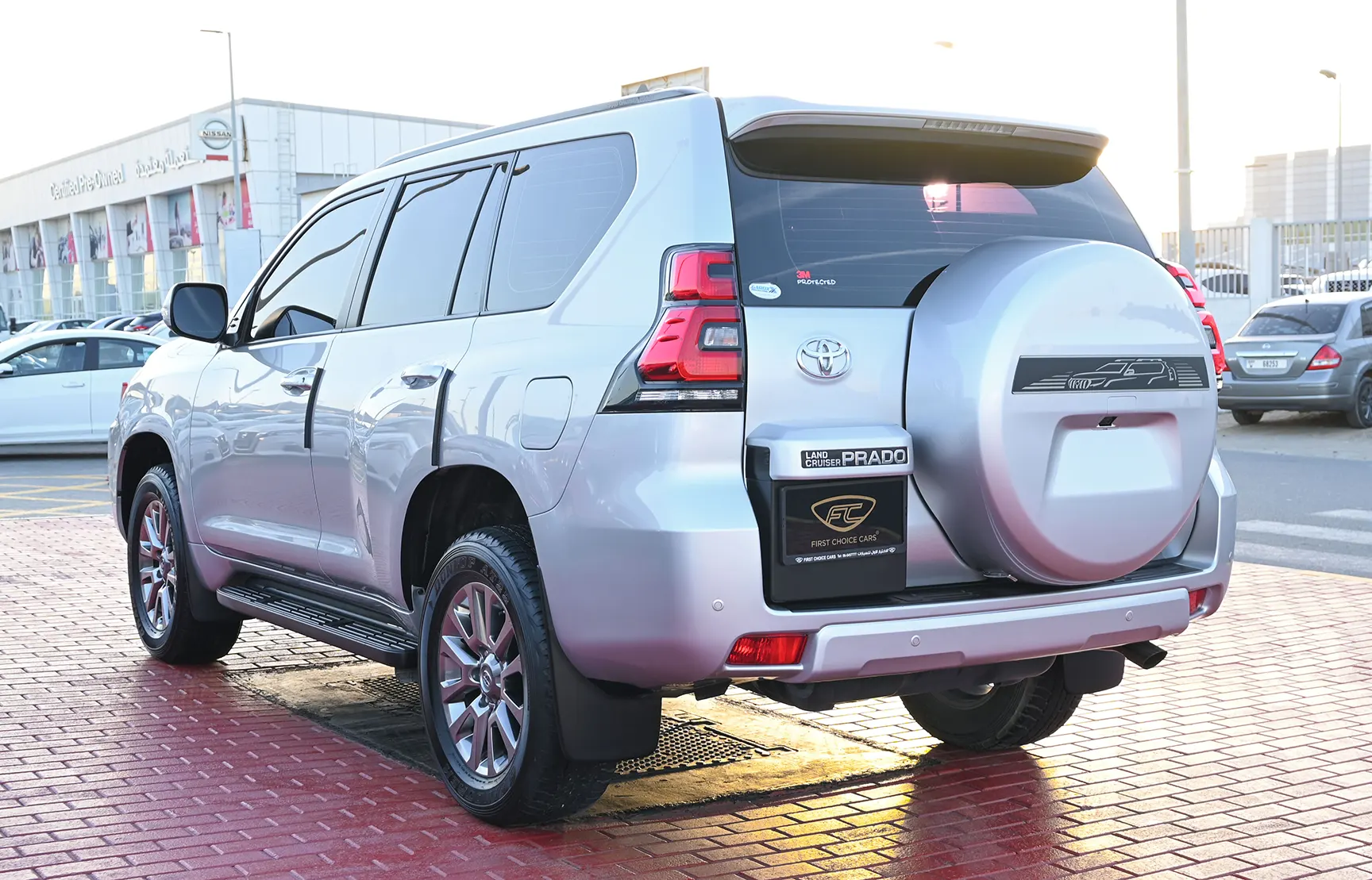 Used 2021 Toyota Prado GXR White – Left Back Diagonal (45°) View at First Choice Cars Sharjah