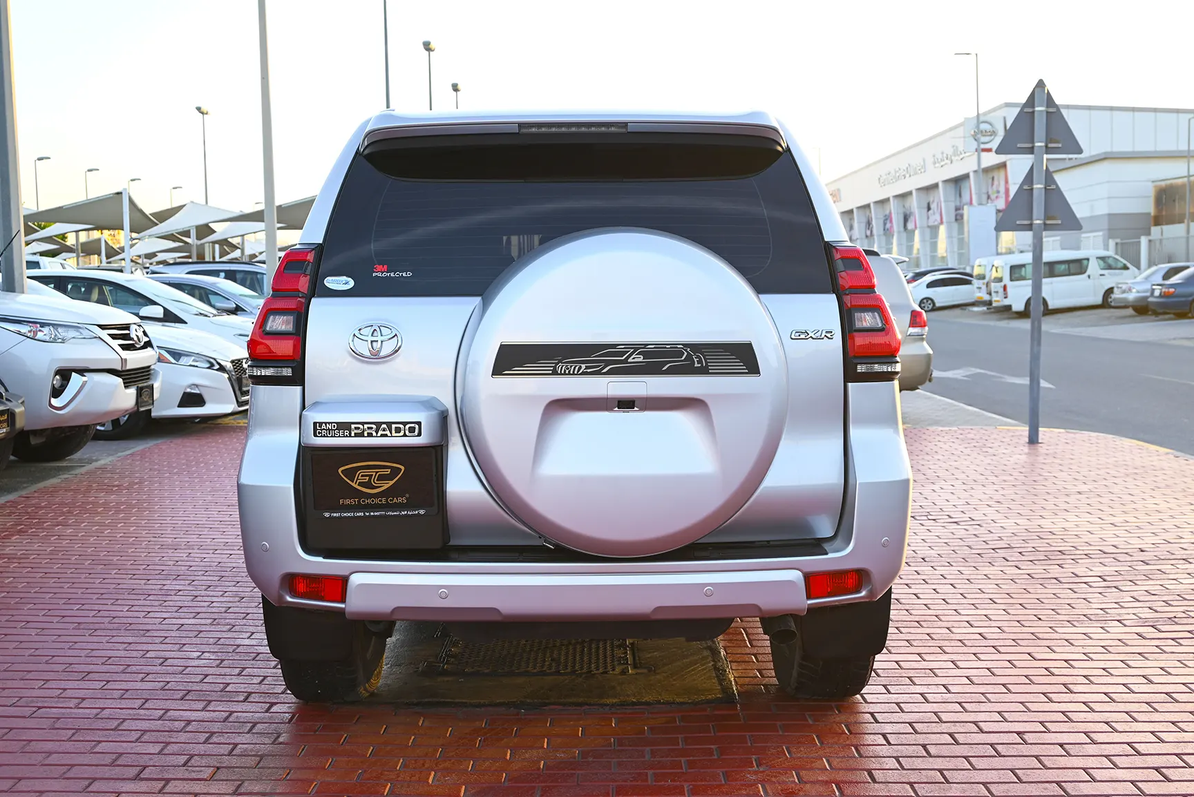 Used 2021 Toyota Prado GXR White – Back/Rear View at First Choice Cars Sharjah