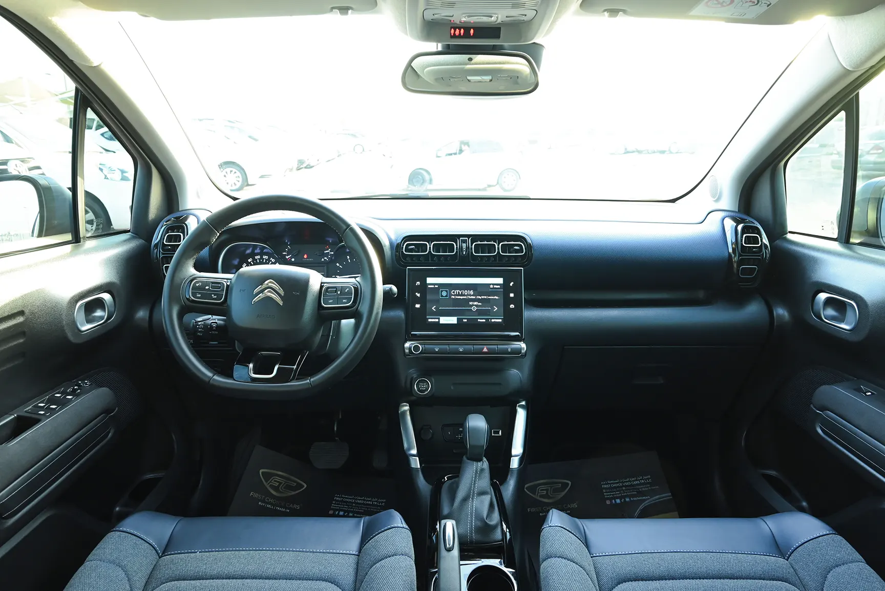 Used 2022 Citroen C3 Aircross Live Black – Front Cabin / Dashboard Full View at First Choice Cars Sharjah