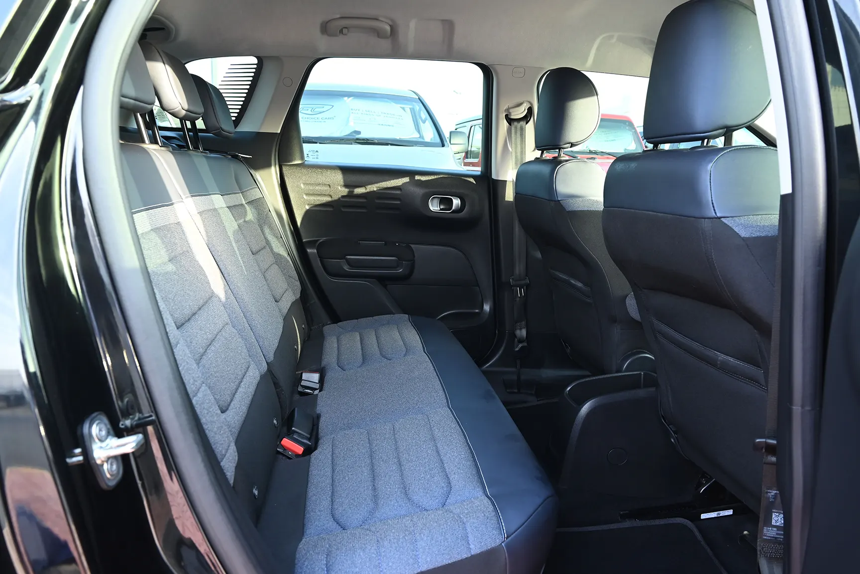 Used 2022 Citroen C3 Aircross Live Black – Rear Passenger Side Cabin View at First Choice Cars Sharjah