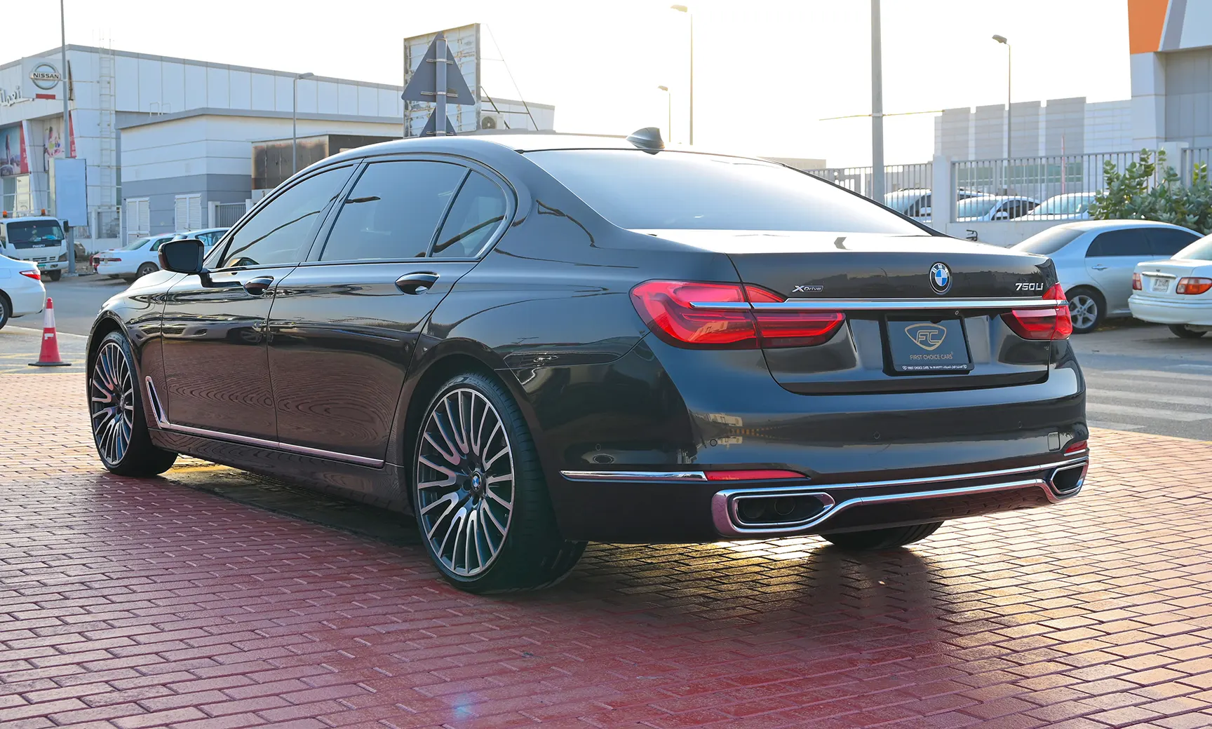 Used 2016 BMW 7-Series 750Li xDrive Executive Grey – Left Back Diagonal (45°) View at First Choice Cars Sharjah