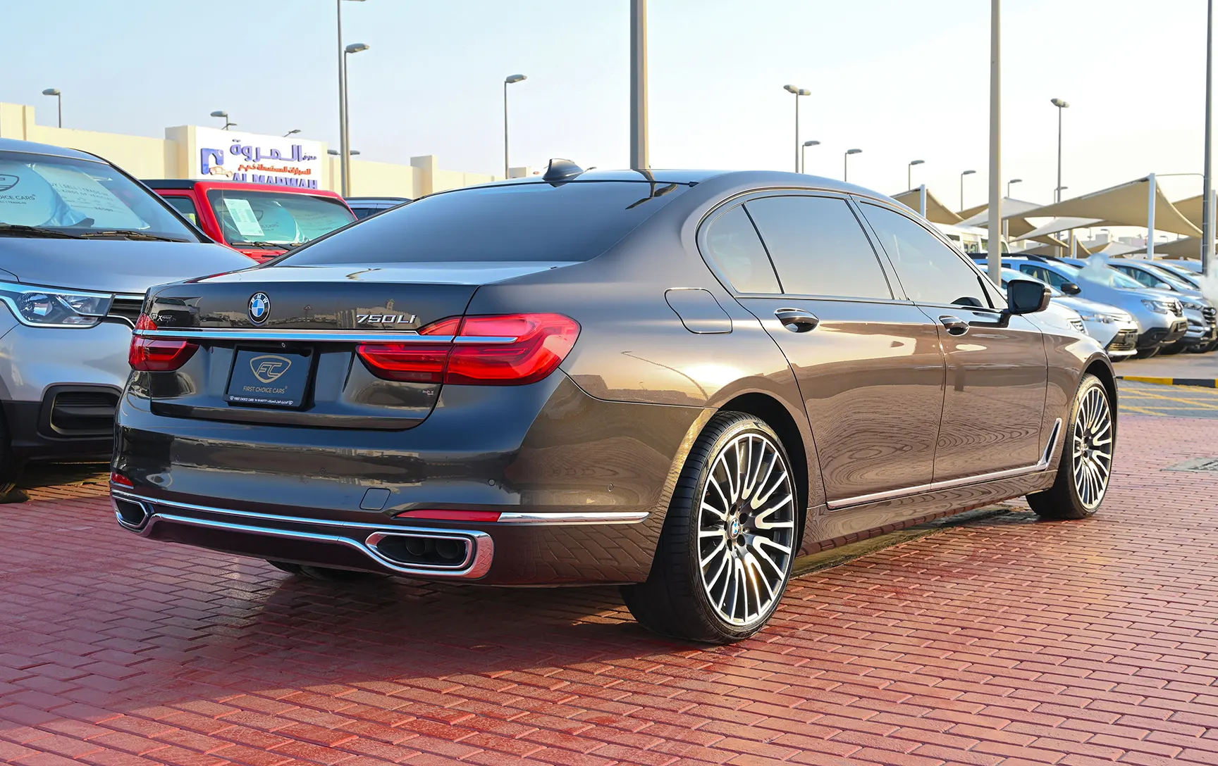 Used 2016 BMW 7-Series 750Li xDrive Executive Grey – Right Back Diagonal (45°) View at First Choice Cars Sharjah