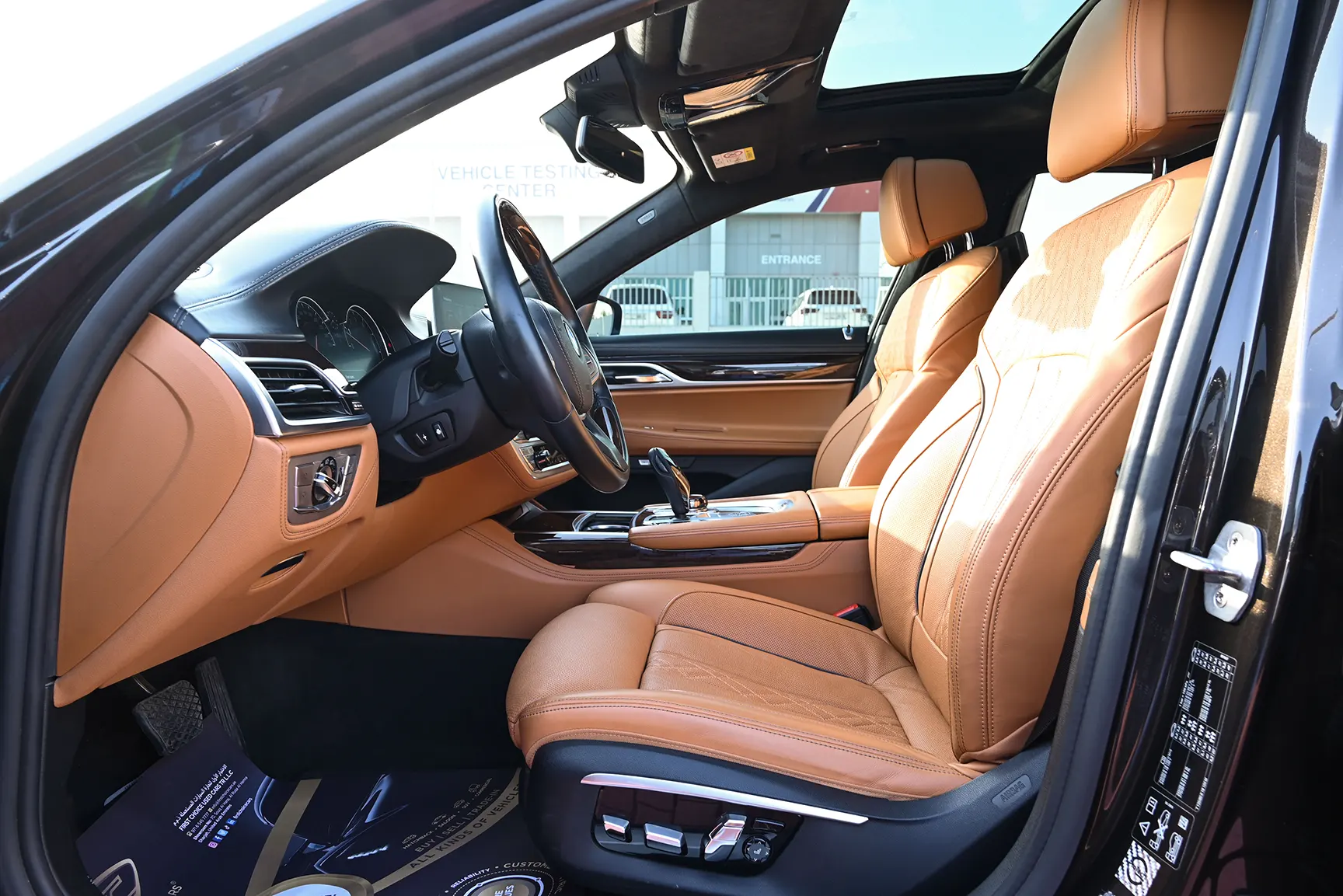 Used 2016 BMW 7-Series 750Li xDrive Executive Grey – Front Driver Side Cabin View at First Choice Cars Sharjah