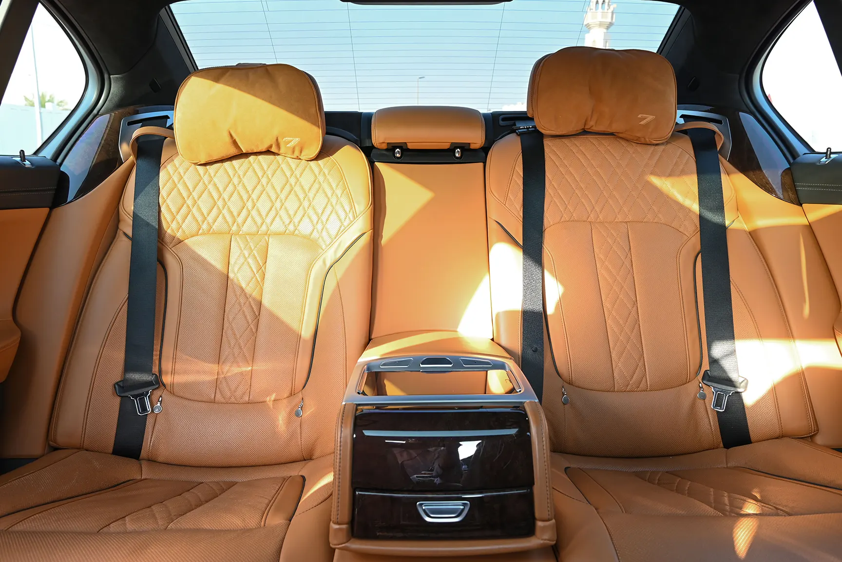 Used 2016 BMW 7-Series 750Li xDrive Executive Grey – Rear Seat View at First Choice Cars Sharjah