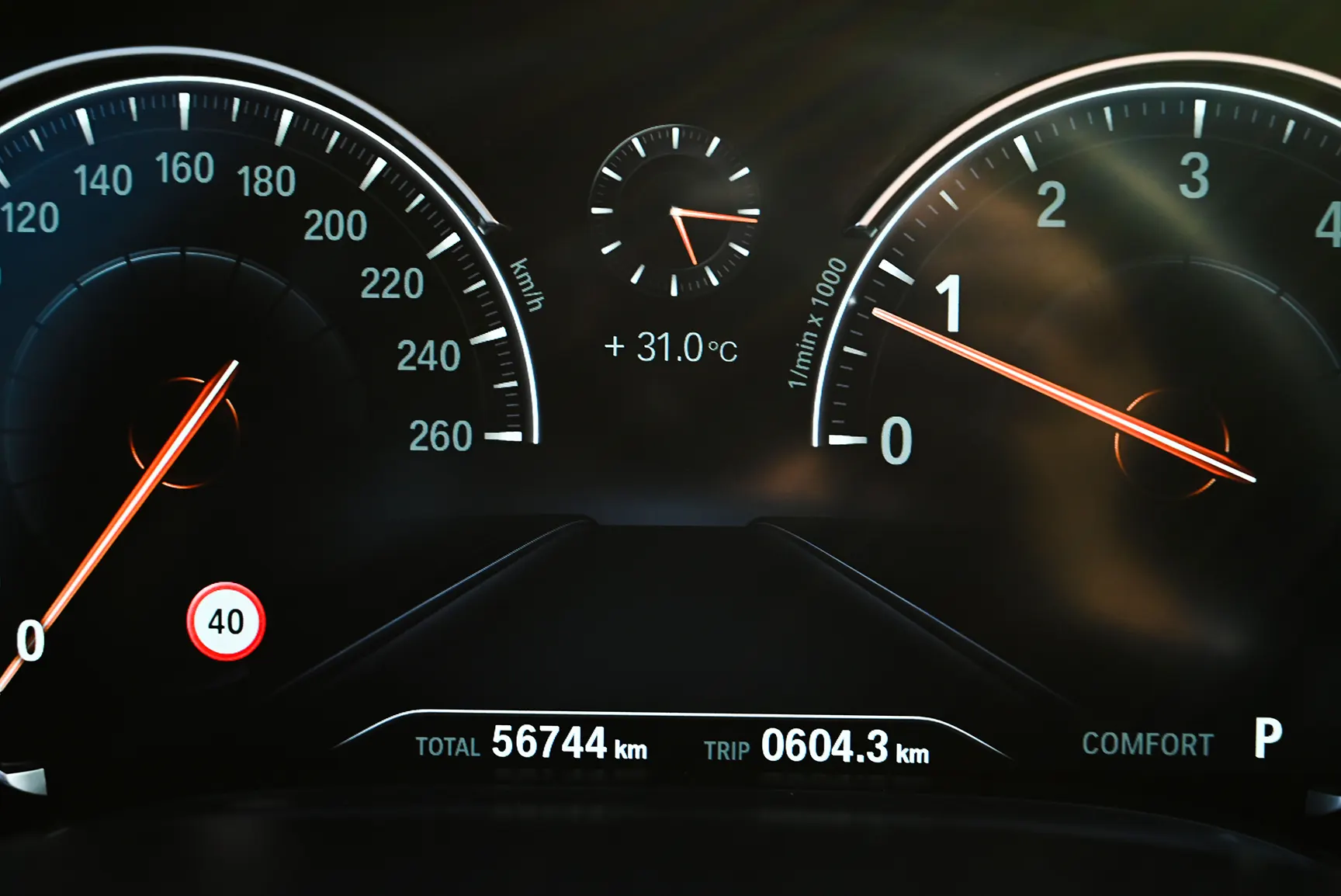 Used 2016 BMW 7-Series 750Li xDrive Executive Grey – Odometer / Mileage Reading View at First Choice Cars Sharjah