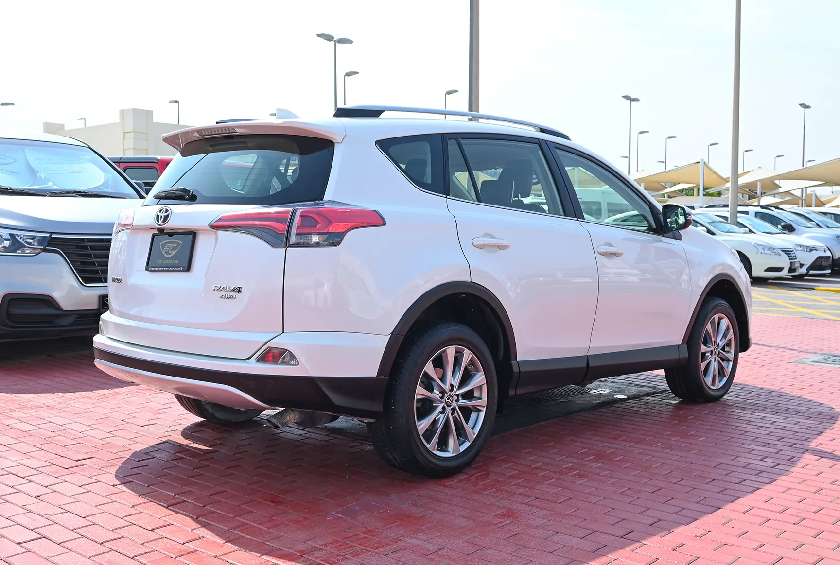 Used 2017 Toyota RAV4 VXR in White – Right Back Diagonal (45°) View for Sale at First Choice Cars Dubai Sharjah