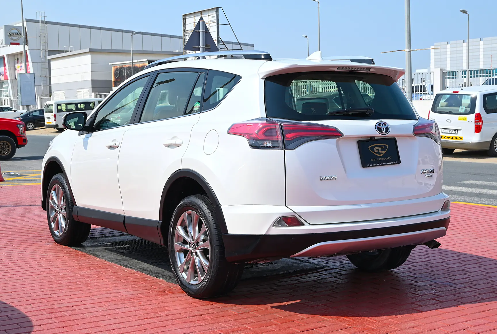 Used 2017 Toyota RAV4 VXR in White – Left Back Diagonal (45°) View for Sale at First Choice Cars Dubai Sharjah