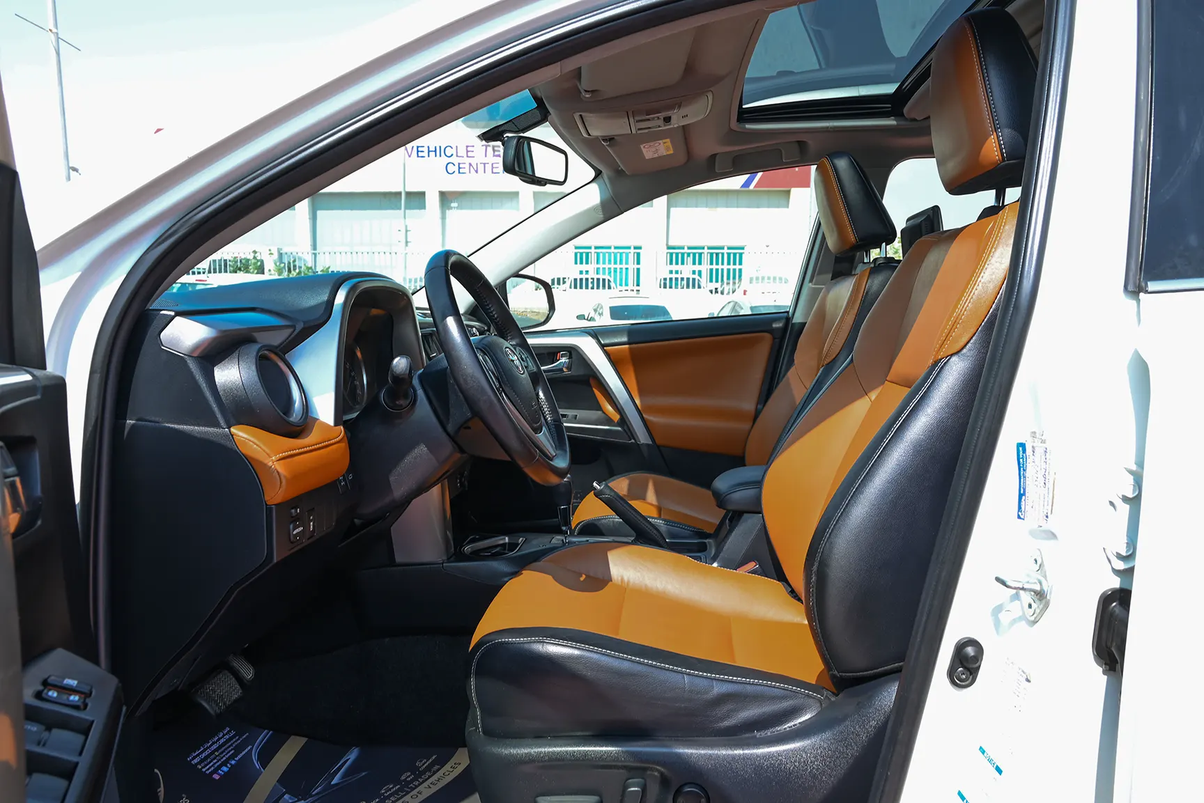Used 2017 Toyota RAV4 VXR in White – Front Driver Side Cabin View for Sale at First Choice Cars Dubai Sharjah