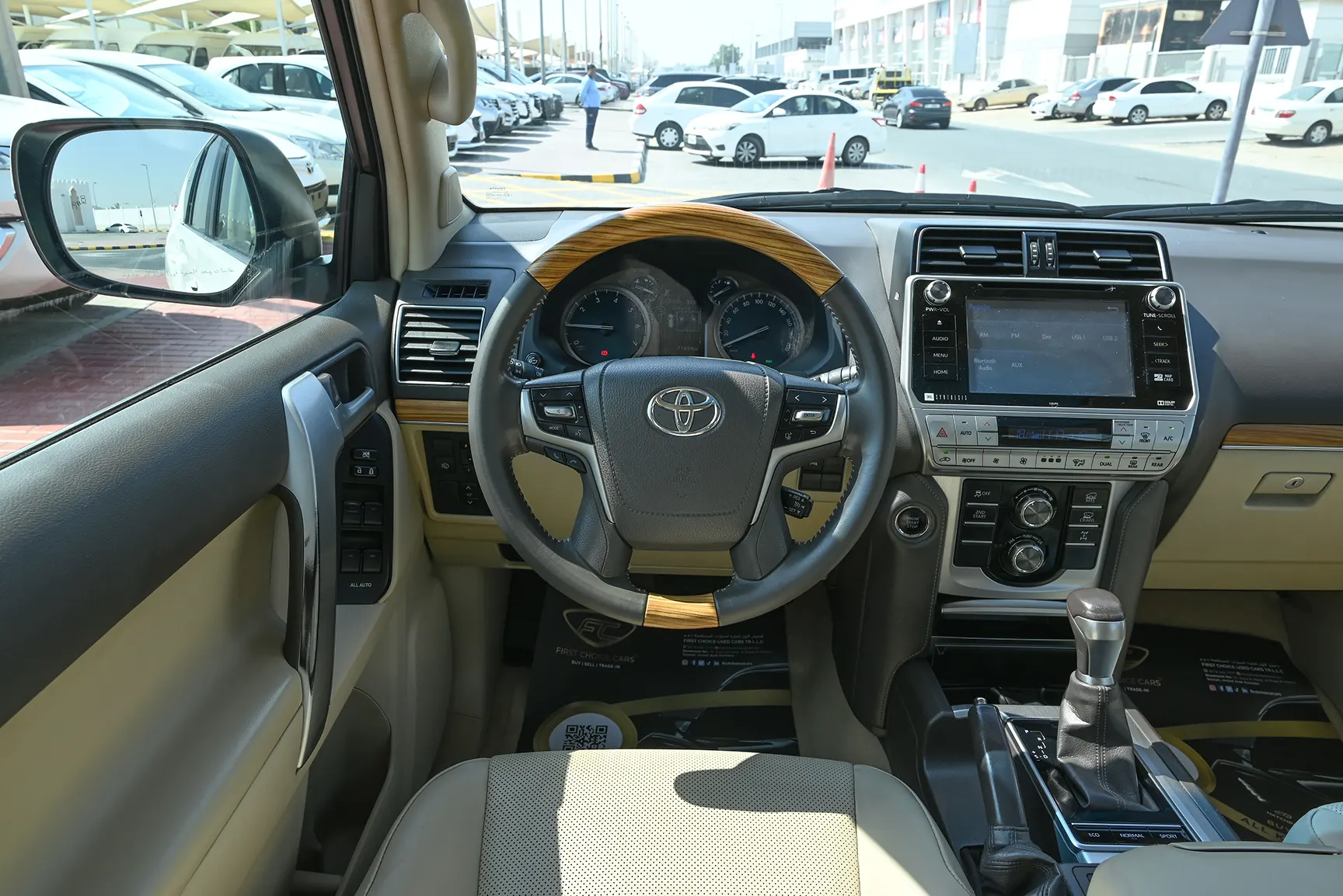 Used 2019 Toyota Prado Limited White – Steering Wheel & Instrument Cluster at First Choice Cars Sharjah