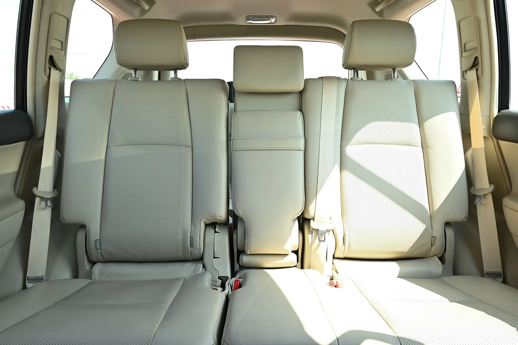 Used 2019 Toyota Prado Limited White – Rear Seat View at First Choice Cars Sharjah