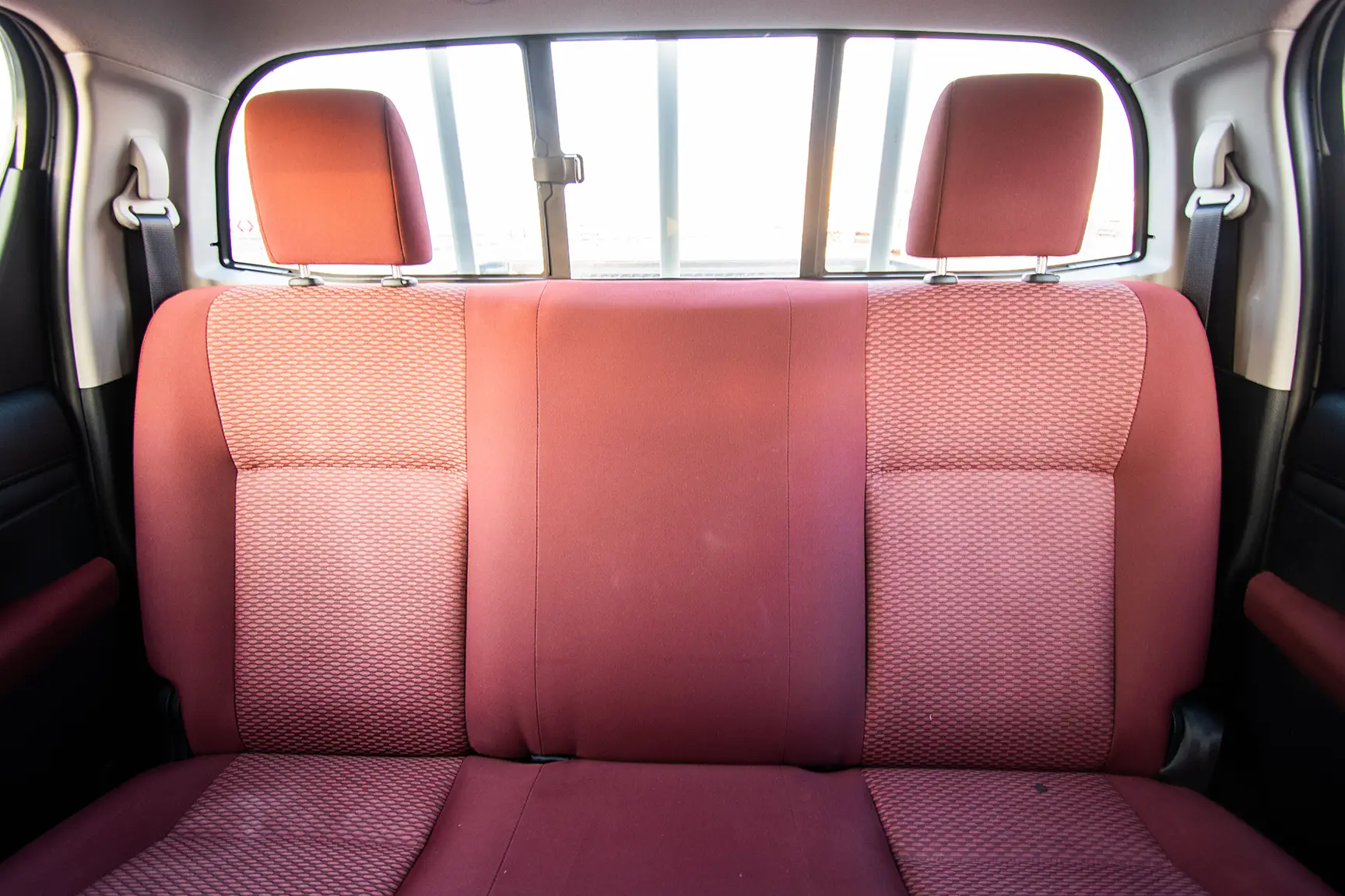 Used 2017 Toyota Hilux DLS Double Cabin White – Rear Seat View at First Choice Cars Sharjah