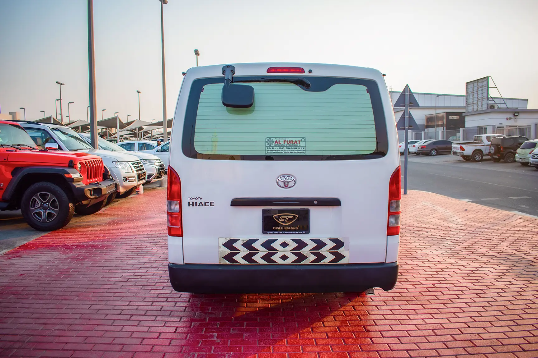 Used 2017 Toyota Hiace GL Standard Roof in White – Back/Rear View for Sale at First Choice Cars Dubai Sharjah
