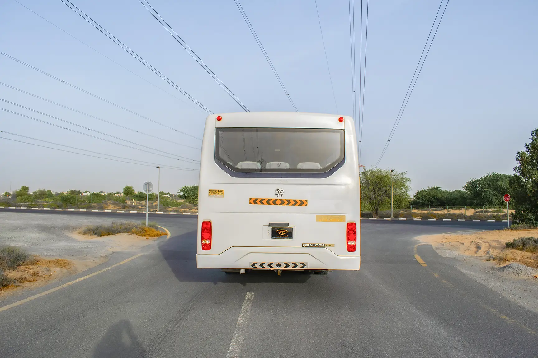Used 2016 Ashok Leyland Falcon Bus in White – Back/Rear View