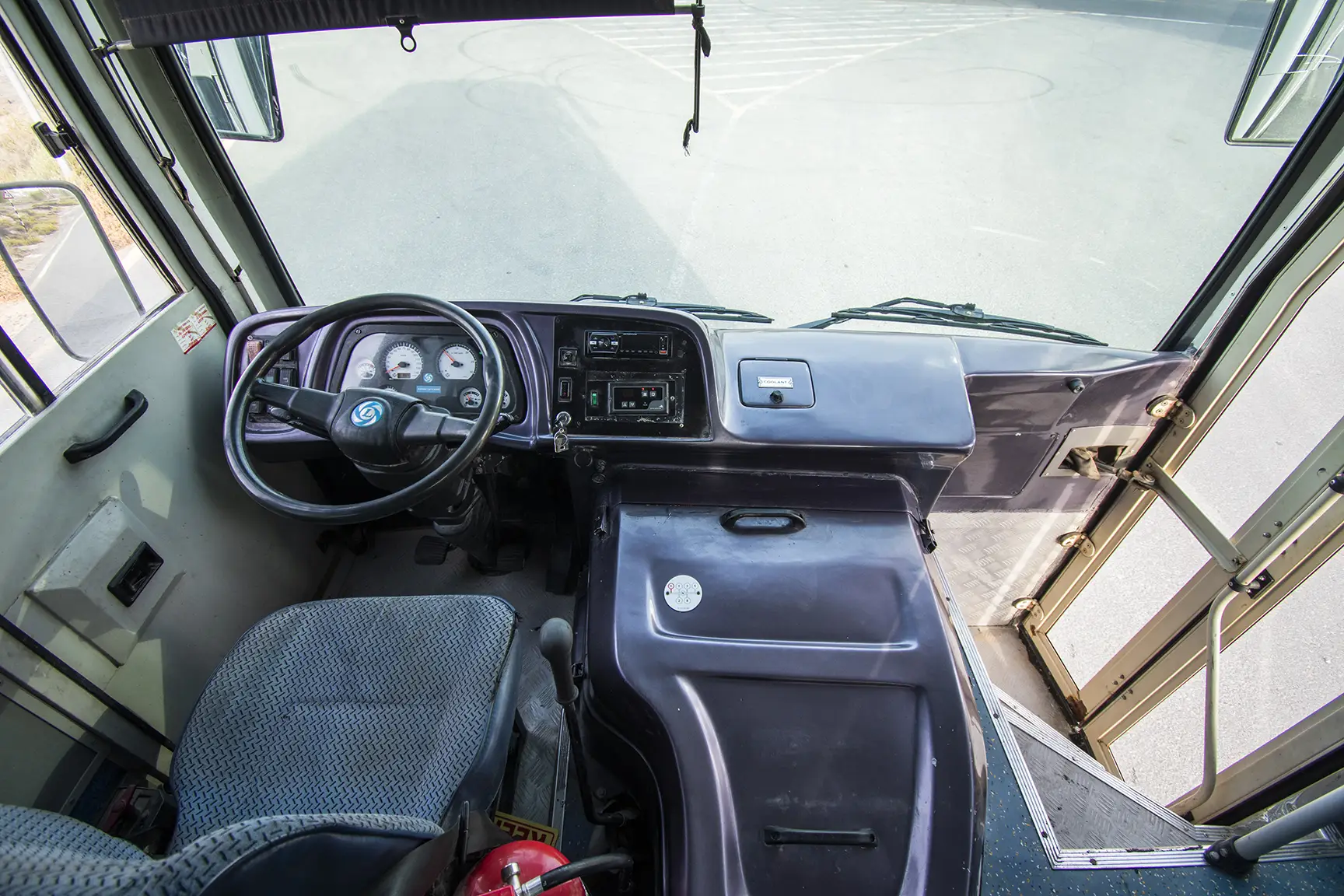 Used 2016 Ashok Leyland Falcon Bus in White – Front Cabin / Dashboard Full View