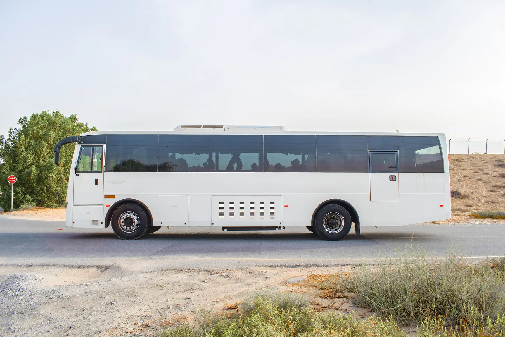 Used 2016 Ashok Leyland Falcon Bus 51-Seater White – Left Side View at First Choice Cars Sharjah